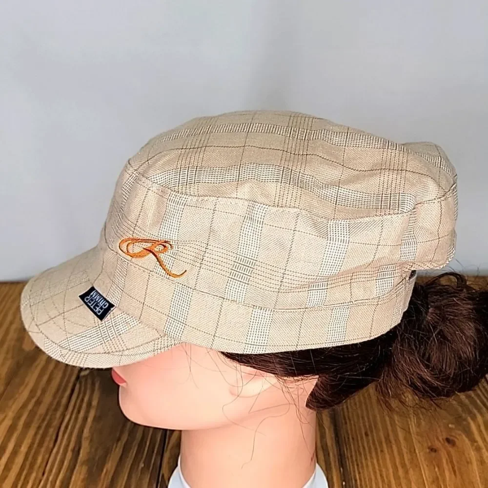 Peter Grimm. Reininger. Newsboy Hat. Tan Plaid. Vintage. OSFA. EUC - Picture 2 of 11